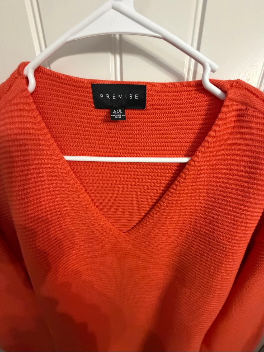 Premise Women's V-Neck Sweater - Coral Orange